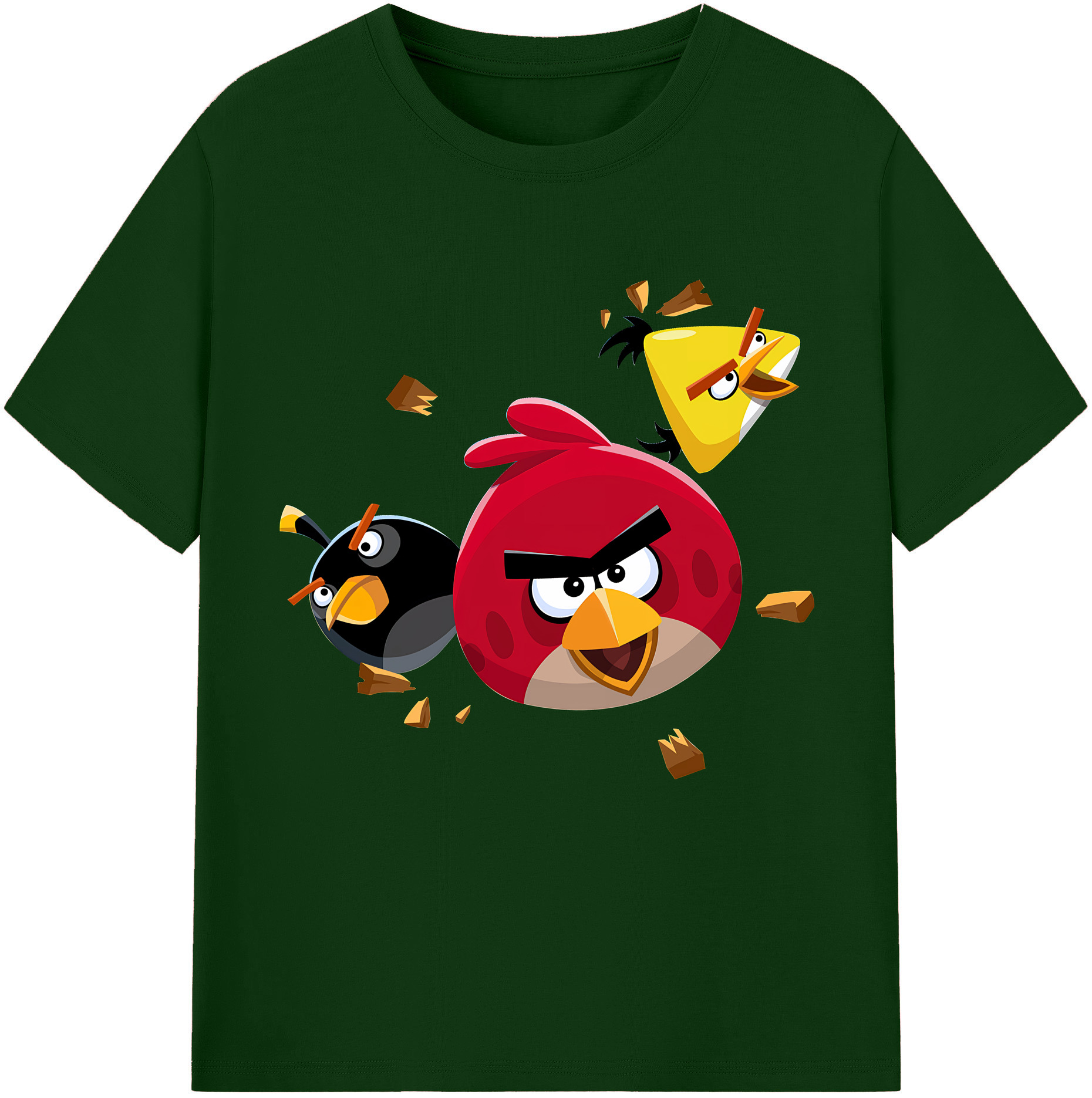 （画像用） Angry Birds アングリーバード 綿100％半袖Tシャツ（フロントプリント）